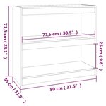 vidaXL Bibliothèque/Séparateur de pièce Marron miel 80x30x71 5 cm Pin