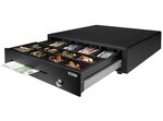 Tiroir Caisse SD-4141 Standard Duty RJ12 8 compartiments monnaie, 4 Billets noir SAFESCAN