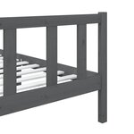 vidaXL Cadre de lit Gris Bois massif 90x190 cm Simple