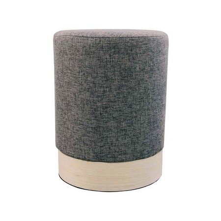 Pouf scandinave en tissu base bois 30 cm