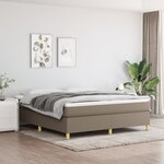 vidaXL Lit à sommier tapissier avec matelas Taupe 180x200 cm Tissu