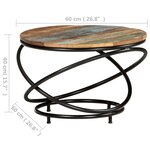 vidaXL Table basse 60x60x40 cm Bois de récupération massif