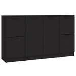 vidaXL Buffets 3 Pièces noir bois d'ingénierie