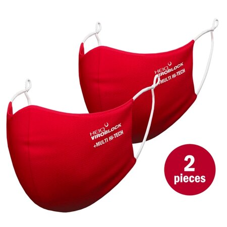 2 masques lavables rouge antimicrobien  (m / femme)