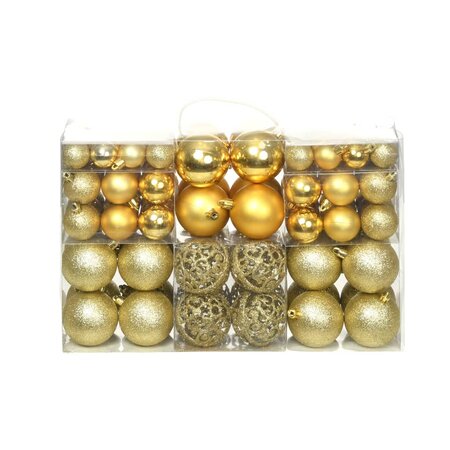 vidaXL Ensemble de boules de Noël 100 Pièces 3/4/6 cm Doré