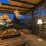 Lampadaire lumineux solaire standy wood solar bois clair métal h150cm