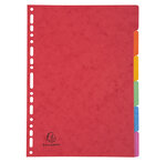 Intercalaires Carte Lustrée 400g 6 Positions - A4 - Couleurs Assorties - X 50 - Exacompta