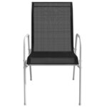 vidaXL Mobilier de salle à manger d'extérieur 5 Pièces Acier Noir