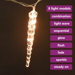 vidaXL Guirlande lumineuse à glaçons de Noël 40 Pièces Blanc Acrylique