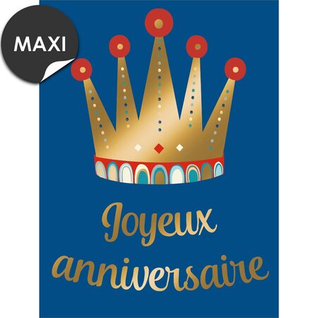 Grande carte anniversaire couronne dorée - draeger paris