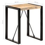 vidaXL Table de salle à manger 60x60x75cm Bois de manguier massif brut