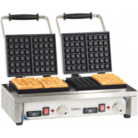 Gaufrier professionnel 4 gaufres ouverture 90° - casselin -  - acier inoxydable 566x415x290mm