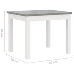 vidaXL Ensemble de table et chaises enfants 4 Pièces Blanc et gris MDF