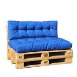 Set 2 coussins palette d'extérieur riou bleu polyester 120 x 80 x 15 cm