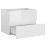 vidaXL Ensemble de meubles de salle de bain Blanc brillant Aggloméré