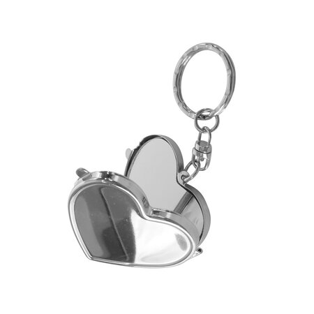 Diy - loisirs créatifs support a décorer - porte-clef miroir coeur 45mm