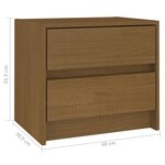 vidaXL Tables de chevet 2 Pièces Marron miel Bois de pin massif