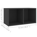 vidaXL Meuble TV Gris 72x35x36 5 cm Aggloméré