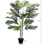 Outsunny Palmier artificiel hauteur 150 cm arbre artificiel décoration plastique fil de fer pot inclus vert