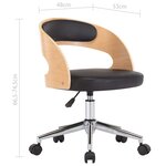 vidaXL Chaises pivotantes à manger lot de 4 bois courbé et similicuir