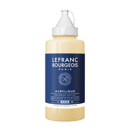 Peinture acrylique en bidon jaune de naples clair 750ml - lefranc & bourgeois