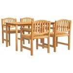 vidaXL Ensemble à dîner de jardin 5 Pièces Bois de teck massif