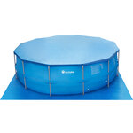 Tectake Piscine tubulaire ronde MERINA + bache, échelle et autres accessoires