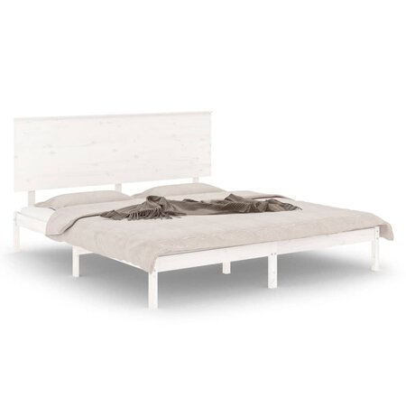 vidaXL Cadre de lit Blanc Bois de pin massif 160x200 cm