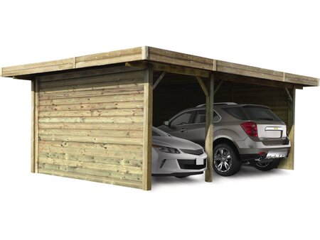 Carport voiture bois - 35 m² - 5.06 x 7.06 x 2.72 m