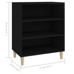 vidaXL Buffet Noir 57x35x70 cm Aggloméré