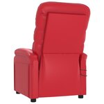 vidaXL Fauteuil de massage électrique Rouge Similicuir