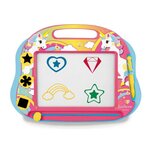 Ardoise magique Licorne format A5 avec accessoires magnétiques pour dessiner en couleurs - LEXIBOOK