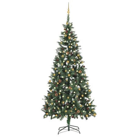 vidaXL Arbre de Noël artificiel pré-éclairé et boules 210 cm