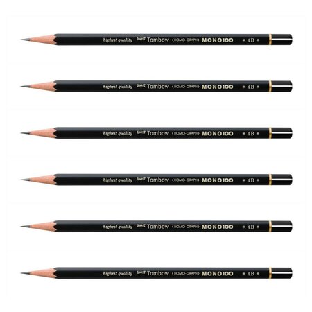 Crayon graphite haute qualité mono 100 4b x 6 tombow