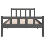 vidaXL Cadre de lit Gris Bois massif 90x200 cm