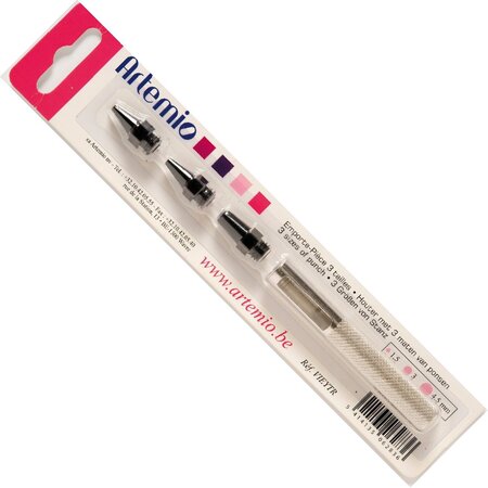 Emporte-pièce 3 tailles Ø 1 5 / Ø 3 / Ø 4 5 mm