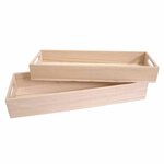 Set 2 Plateaux Rectangle Bois