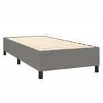 vidaXL Lit à sommier tapissier avec matelas Gris foncé 90x200 cm Tissu