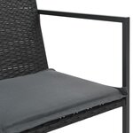 vidaXL Mobilier à dîner de jardin 5Pièces et coussins Résine tressée Noir