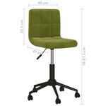 vidaXL Chaises pivotantes à manger lot de 4 vert clair velours