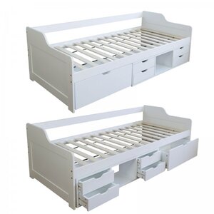 Lit banquette avec gigogne - blanc