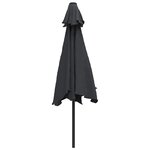 vidaXL Parasol d'extérieur avec LED et mât en acier 300 cm Noir