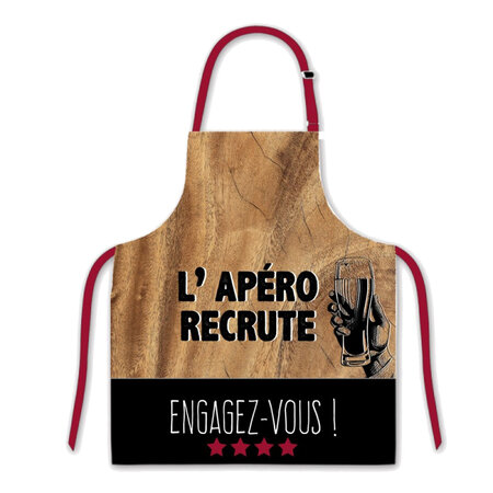 Tablier adulte à nouer marron - apéro