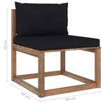 vidaXL Salon palette de jardin 4Pièces avec coussins Bois de pin imprégné