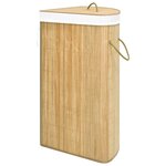 vidaXL Panier à linge d'angle Bambou 60 L