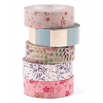 5 masking tapes 1 5 cm x 10 m - Bouquet floral sauvage