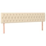 vidaXL Lit à sommier tapissier avec matelas Crème 200x200 cm Tissu