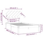 vidaXL Cadre de lit Gris 100x200 cm Bois massif
