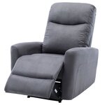 Fauteuil relax manuel - Tissu gris - L 82  x P 97 x H 98 cm - JESS