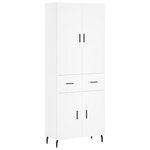 vidaXL Buffet haut Blanc 69 5x34x180 cm Bois d'ingénierie